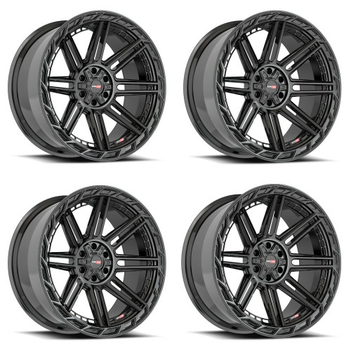 Set 4 20" Vortek Gloss Black VRP-501 20x9 Wheels 5x5.5 5x150 0mm Truck Suv Rim Set 4 20" Vortek Gloss Black VRP-501 20x9 Wheels 5x5.5 5x150 0mm Truck Suv Rim