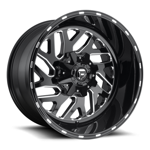 20" Fuel D581 Triton Gloss Black Milled 20x10 6x135 6x5.5 Wheel -19mm Truck Suv