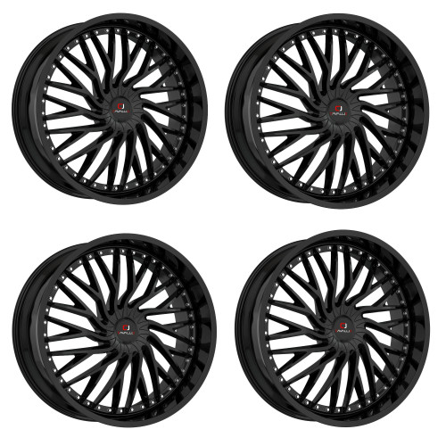 Set 4 18" Cavallo CLV-43 Gloss Black Wheels 18x8 5x108 5x4.5 35mm Rims