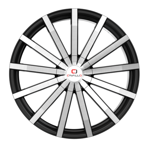 22" Cavallo CLV-52 Gloss Black Machined Wheel 22x9.5 5x115 5x120 15mm Rim