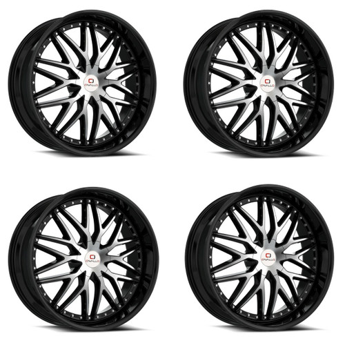 Set 4 18" Cavallo CLV-46 Gloss Black Machined Wheels 18x8 5x4.5 5x120 35mm Rims