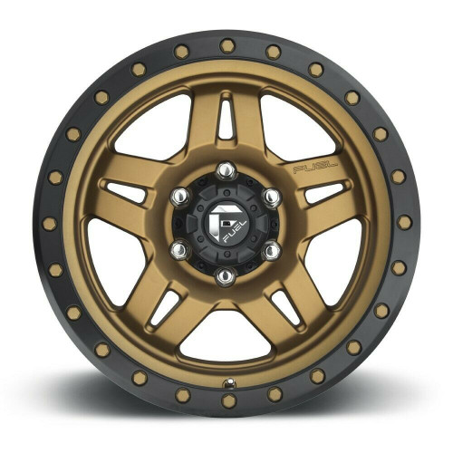 17" Fuel D583 Anza 17x8.5 5x5.0 Bronze Black Ring Wheel -6mm For Chevy GMC Rim