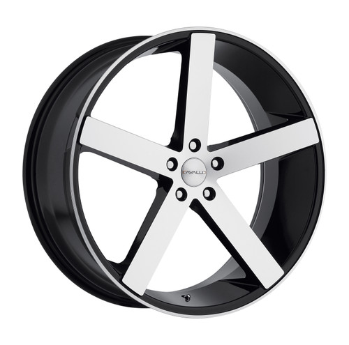 22" Cavallo CLV-5 Gloss Black & Machined Wheel 22x9 5x120 18mm Rim