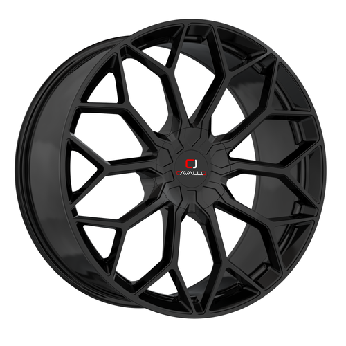 Set 4 22" Cavallo CLV-44 Gloss Black Wheels 22x9.5 5x115 5x120 15mm Rims