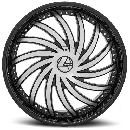18" Azara AZA-508 Gloss Black & Machined Wheel 18x8 5x112 5x4.5 35mm Rim