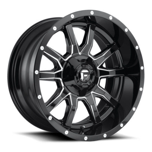 Fuel 1PC D627 Vandal 20x10 8x6.5 Gloss Black Milled Wheel 20" -18mm Rim Fuel 1PC D627 Vandal 20x10 8x6.5 Gloss Black Milled Wheel 20" -18mm Rim