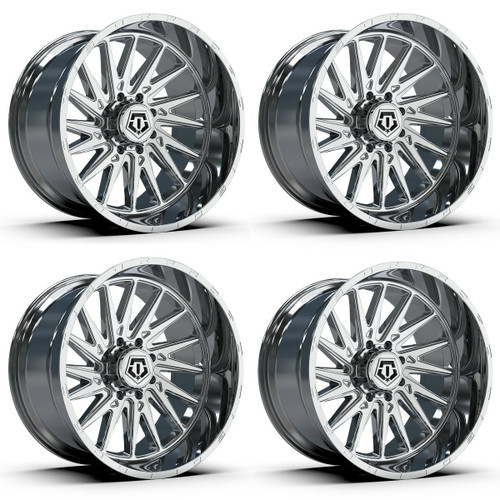 Set 4 20" TIS 547C Chrome 20x12 Wheels 5x5.5 5x150 -44mm Lifted Truck Suv Rims
