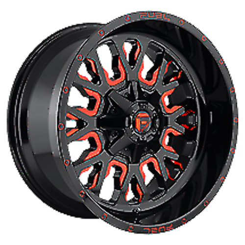 Fuel  D612 Stroke 20x10 8x6.5 Gloss Black Red Tinted Clear Wheel 20" -18mm Fuel  D612 Stroke 20x10 8x6.5 Gloss Black Red Tinted Clear Wheel 20" -18mm