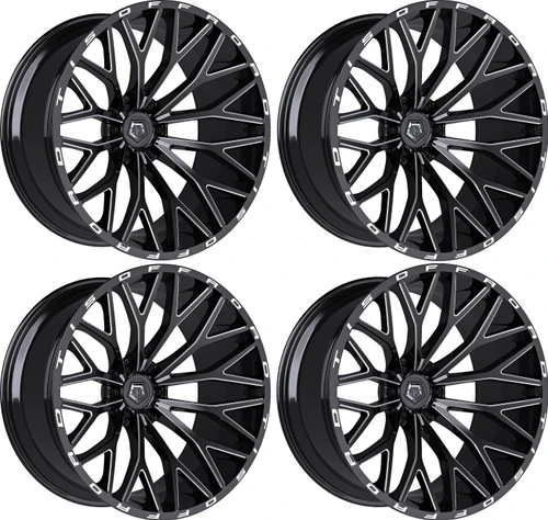 Set 4 TIS 566BM gloss black milled truck wheel for sale at A2i Wheel & Tire