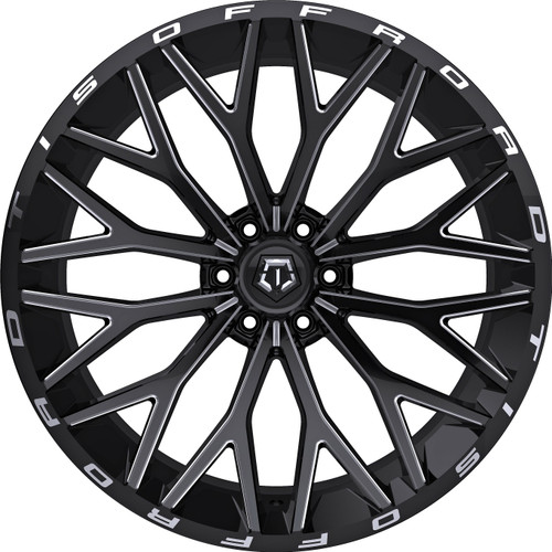 20" TIS 566BM Gloss Black Milled 20x9 Wheel 6x135 18mm Offroad Truck SUV Rim