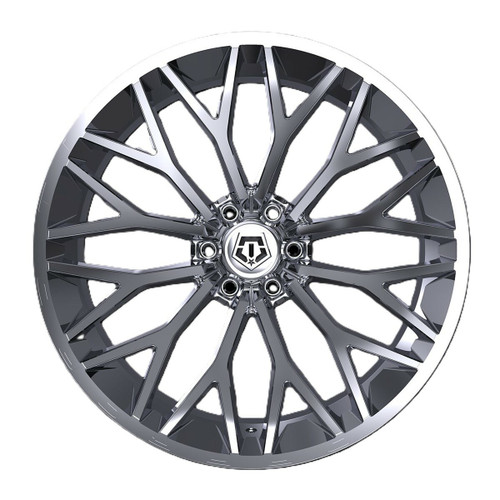 26" TIS 566BSM Gloss Silver Brushed Face & Lip 26x12 6x135 -44mm Offroad Wheel