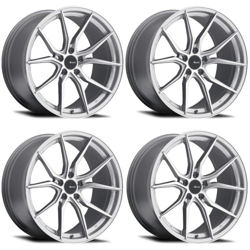 Set 4 19" Advanti Racing 80S Hybris 19x8.5  5x4.5 35mm Silver Machined Wheels