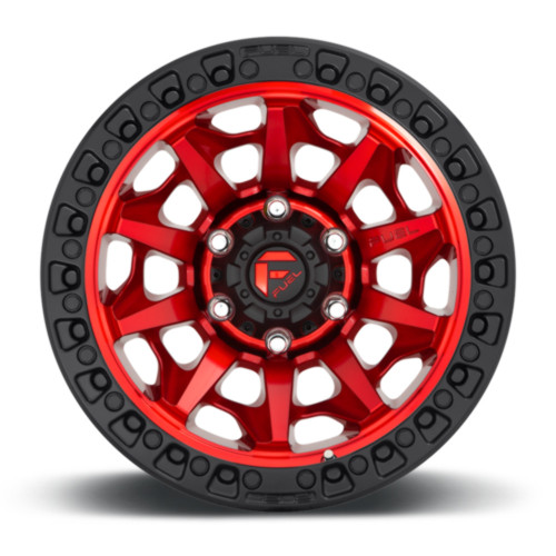 20" Fuel 1PC D695 Covert 20x9 5x5.5 20mm Wheel Candy Red Black Bead Ring Rim