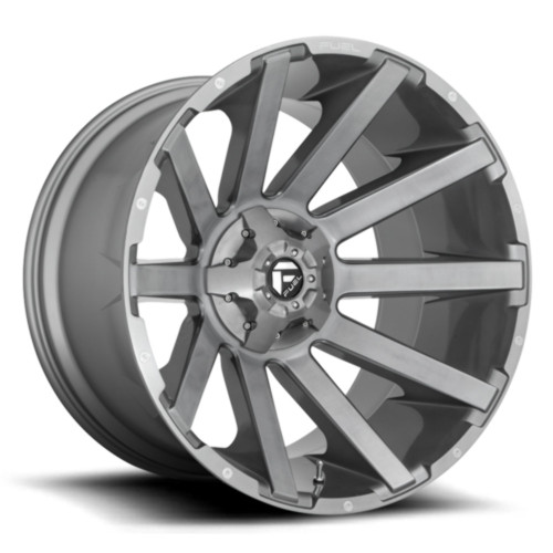 22" Fuel D714 Contra Platinum 22x10 8x170 -18mm Brushed Gunmetal Tinted Clear Wheel