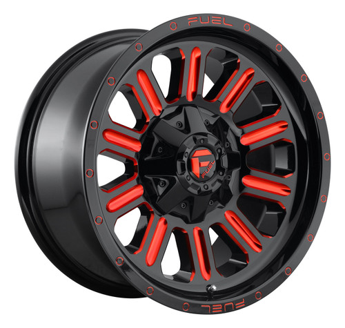 Fuel  D621 Hardline 18x9 6x135 6x5.5 Black Red Tinted Clear Wheel 18" -12mm