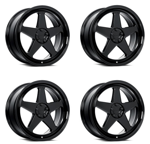 Set 4 18" Katana Wheels KR03 Glossy Black 18x8 Wheel 5x100 Rims 40mm