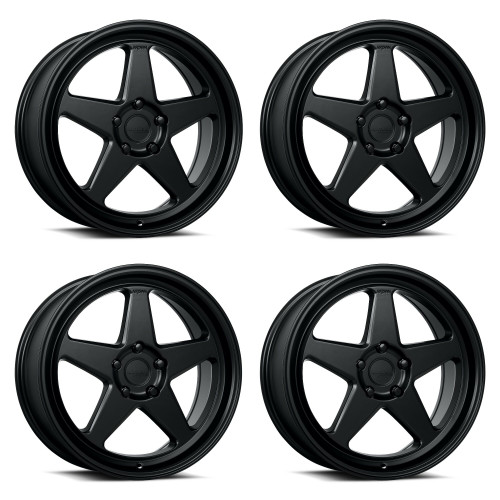 Set 4 18" Katana Wheels KR03 18x8 5x4.5 40mm Matte Black Racing Rims