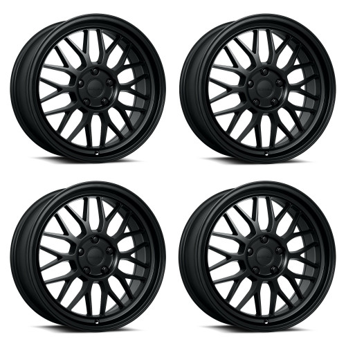 Set 4 18" Katana Wheels KR06 Matte Black 18x8 Wheels 5x4.5 40mm Rims