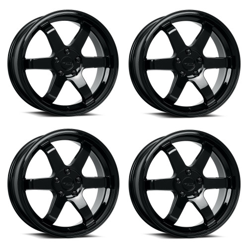 Set 4 17" Katana Wheels KR08 17x7.5 5x4.5 40mm Glossy Black Racing Rims