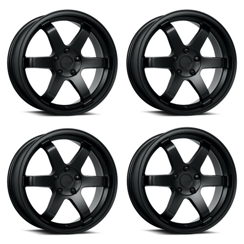 Set 4 17" Katana Wheels KR08 17x7.5 5x4.5 40mm Matte Black Racing Rims