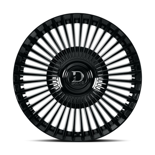 24" Dolce Luxury Trento Glossy Black 24x10 Wheel 6x135 6x5.5 35mm w Floating Cap
