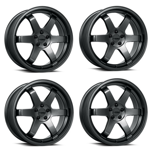 Set 4 18" Katana Wheels KR08 18x8 5x4.5 40mm Glossy Gunmetal Racing Rims