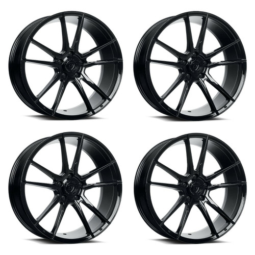 Set 4 20" Dolce Performance Vain 20x8.5 5x112 35mm Wheels Gloss Black Rims
