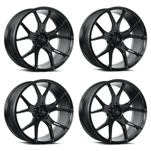 Set 4 19" Dolce Performance Element 19x8.5 5x112 28mm Wheels Gloss Black Rims