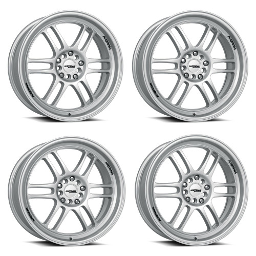 Set 4 18" Katana Wheels KR02  18x8 5x100 5x4.5 40mm Glossy Sliver Racing Rims
