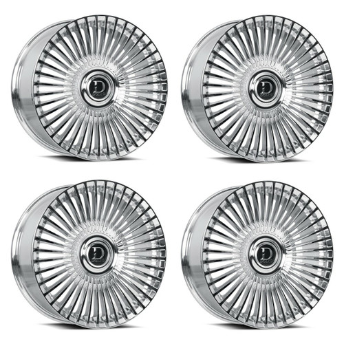 Set 4 22" Dolce Luxury Trento 22x9.5 6x135 6x5.5 35mm Chrome Floating Cap Wheels