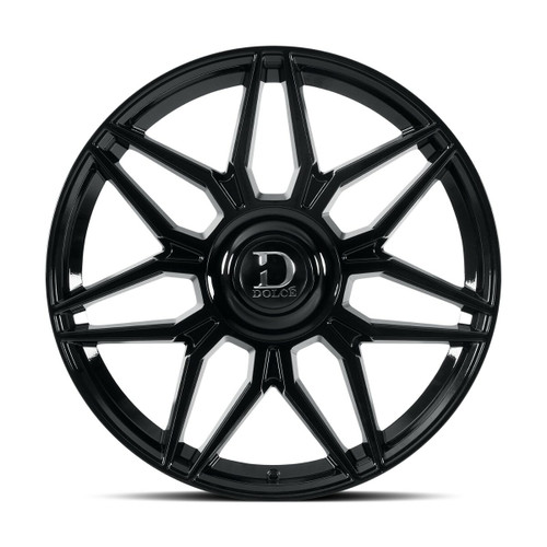 24" Dolce Luxury Verona Glossy Black 24x10 Wheel 6x135 6x5.5 35mm w Floating Cap