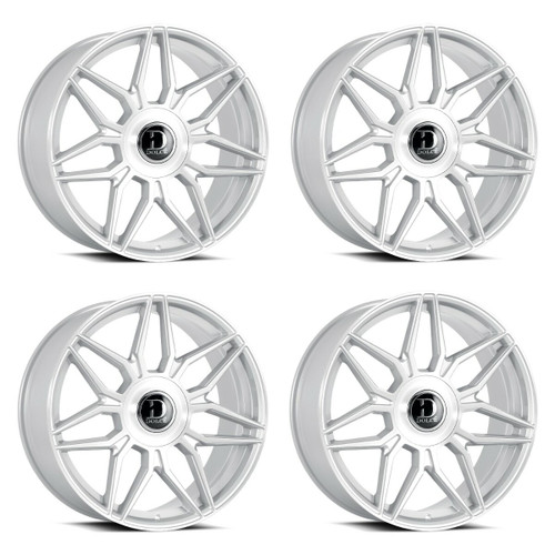 Set 4 22" Dolce Verona Sliver Brush Face 22x9.5 6x135 6x5.5 35mm Floating Caps