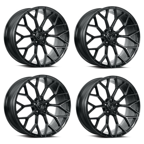 Set 4 19" Dolce Performance Pista 19x9.5 5x120 40mm Wheels Gloss Black Rims