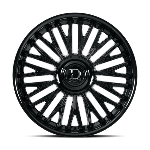 24" Dolce Luxury Lusso Glossy Black 24x10 Wheel 6x135 6x5.5 35mm Floating Cap