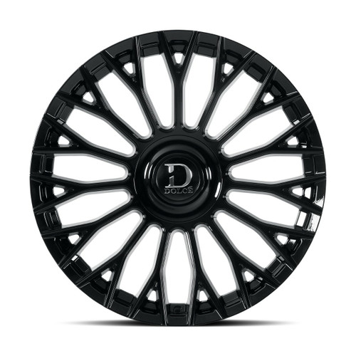 24" Dolce Luxury Roma Glossy Black 24x10 Wheel 6x135 6x5.5 35mm w Floating Cap