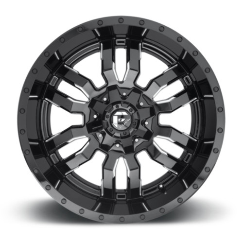 Fuel 1PC D595 Sledge 20x9 5x5.5 5x150 Gloss Black Milled Wheel 20" 20mm Rim