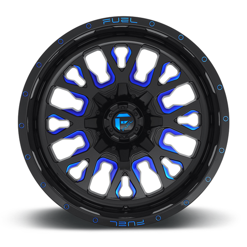 Fuel  D645 Stroke 20x9 5x5.5 5x150 Gloss Black Blue Tinted Clear Wheel 20" 20mm