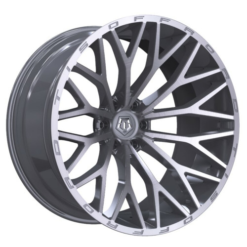 2x12 TIS 566BSM Wheel in Gloss Silver with Brushed Face – Aggressive -44mm Offset for Ford F-150 and Lincoln Trucks