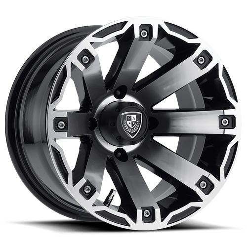 Fairway Alloys FA143 Rage 12x7 4x4.0 Machined Gloss Black Wheel 12" -47mm Rim