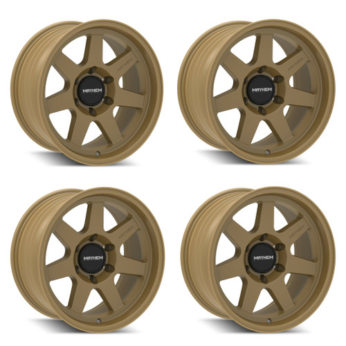 Set 4 17" Mayhem Convoy Satin Bronze 17x9 Wheels 5x5 Lifted Truck Rims -6mm