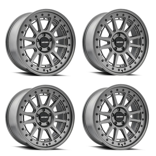 Set 4 15" Mayhem Compass Satin Gunmetal 15x7 Wheels 5x100 Rims 15mm
