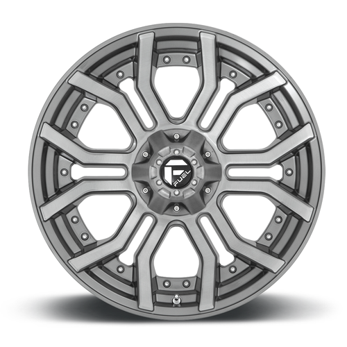 Fuel  D713 Rage Platinum 24x12 8x170 Brushed Gun Metal Tinted Wheel 24" -44
