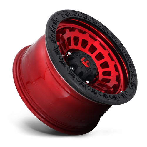 Fuel D632 Zephyr 17x9 5x5 Candy Red Black Bead Ring Rim 17" -12mm D63217907545x4