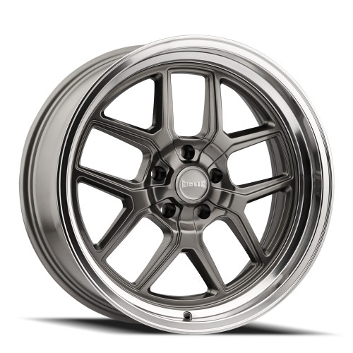 17" Ridler 610 Gloss Grey Polished Lip 17x8 Wheel 5x120.65 Rim 0mm