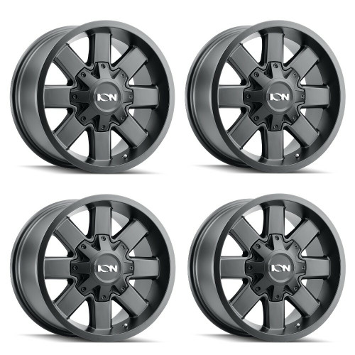 Set 4 17" Ion 141 Satin Black 17x9 Wheels 8x170 For Ford F250 F350 Rims 18mm
