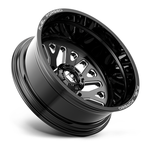 Fuel Mono DE19 FF19D 22x8.25 8x6.5 Gloss Black Milled Wheel 22" -265mm Rim