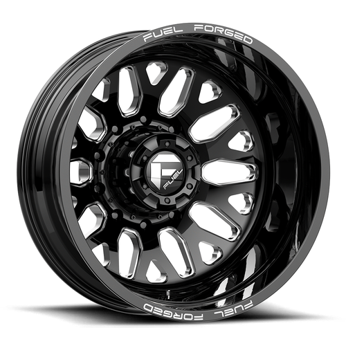 Fuel Mono DE19 FF19D 22x8.25 8x200 Gloss Black Milled Wheel 22" -202mm Rim