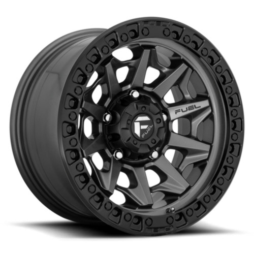 15" Fuel D716 Covert 15x8 5x4.5 -19mm Wheel Matte Gunmetal Black Bead Ring Rim