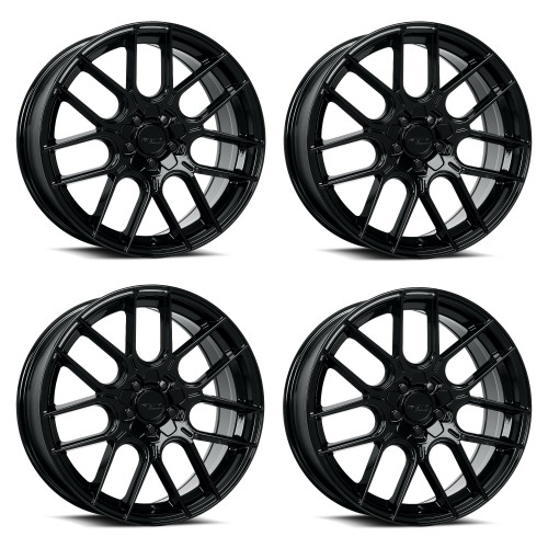 Set 4 20" Katana Wheels KR04 20x8.5 5x108 5x4.5 40mm Wheels Glossy Black Rims