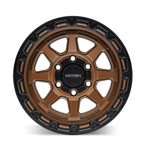 17" Mayhem Ridgeline Satin Bronze 17x8.5 Wheel 6x5.5 Rim 6mm For Chevy